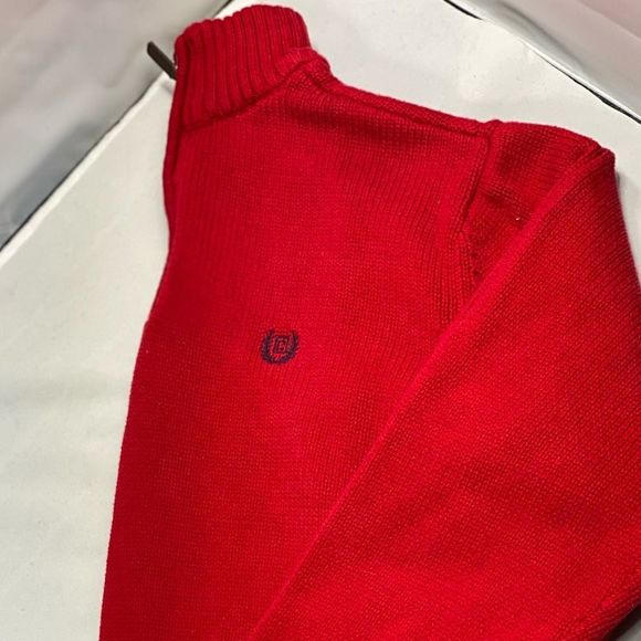 Chaps Red Half Zip Pullover Sweater - Picture 10 of 13